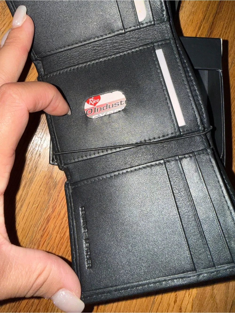 NFL Buffalo Bills Black Leather Card Holder with Team Patch